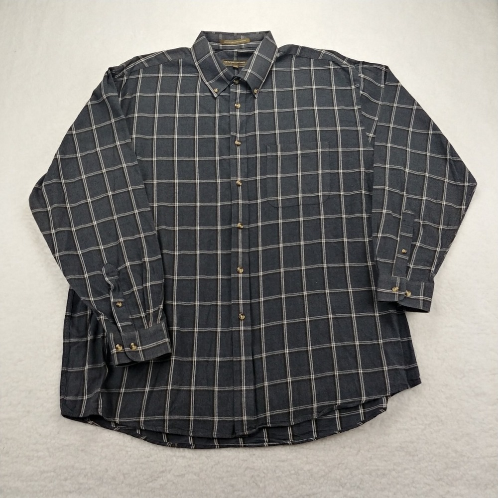 Mens Siegfried  Khakis Blue Checkered Long Sleeve Button Up Shirt Sz XL Flannel
